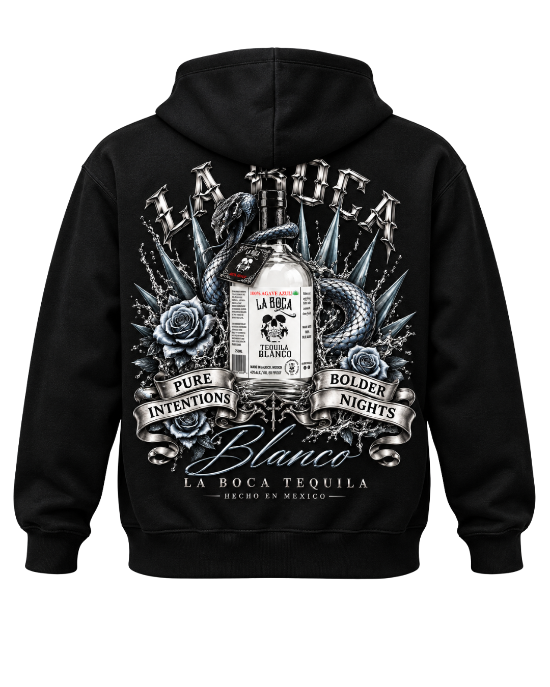 La Boca Blanco “Pure Intentions” Black Graphic Hoodie